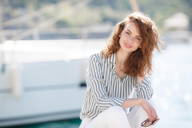 young happy woman outdoors