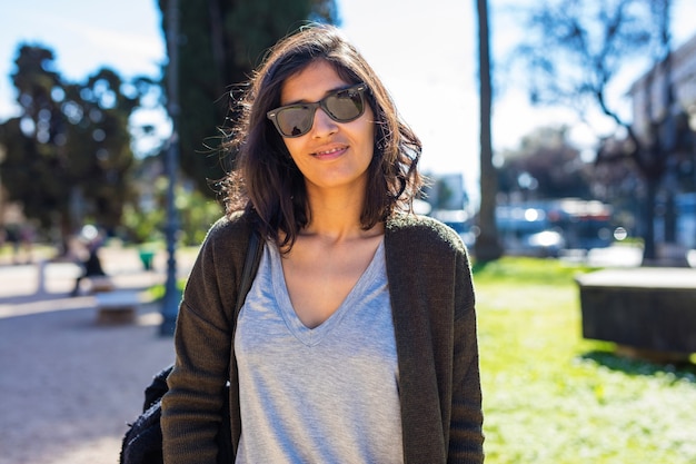 Young indian woman happy in the park