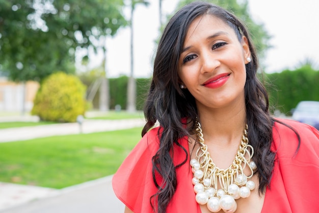 young indian woman happy