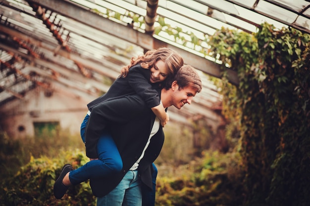 Young joyful couple