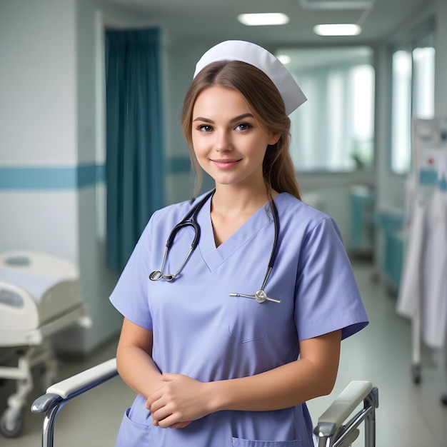 Young lady nurse care at the hospital