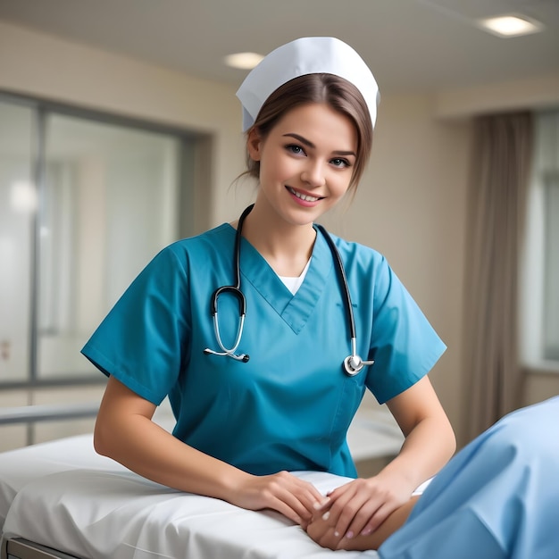 Young lady nurse care at the hospital