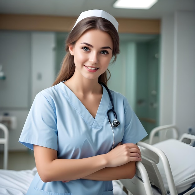 Young lady nurse care at the hospital