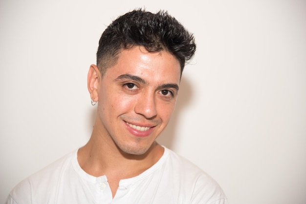 young latin man, nice and attractive, looking straight ahead