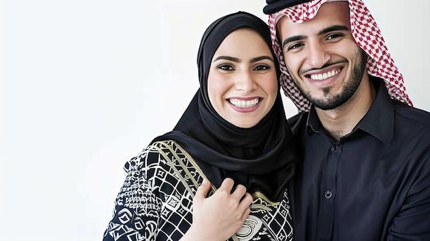 Young lovely Egypt couple in traditional wear