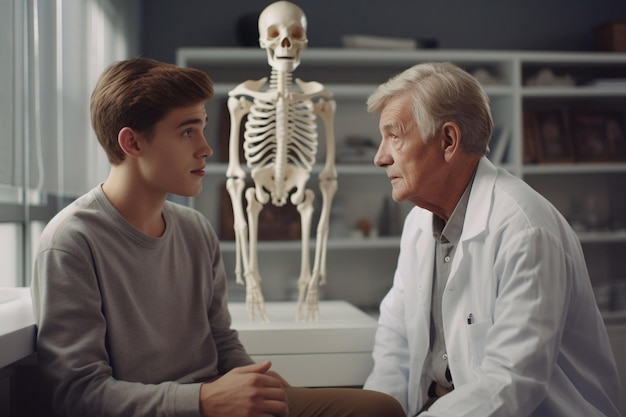 Young male patient visiting old male doctor radiologist