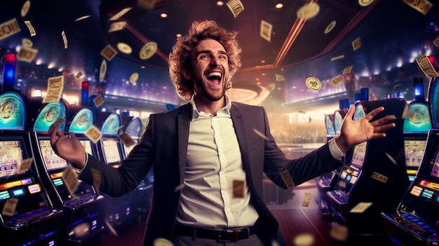 young man in a casino