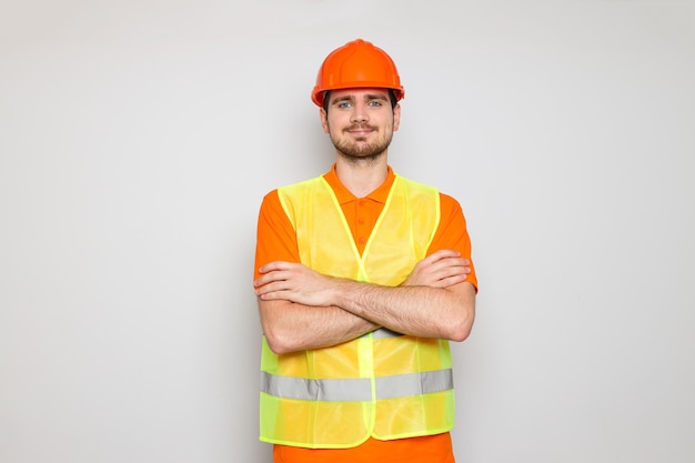 Young man civil engineer in safety hat