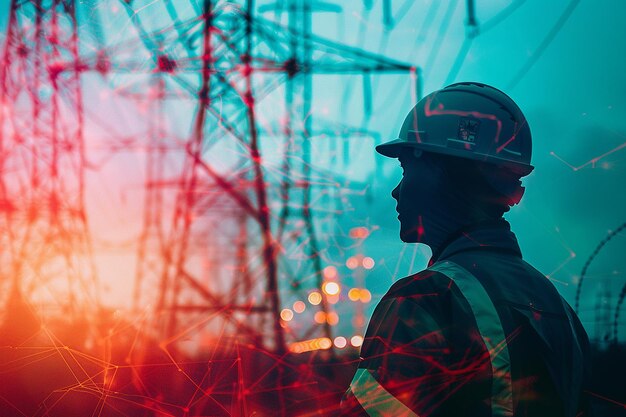 Young man civil engineer in workwear standing in construction site