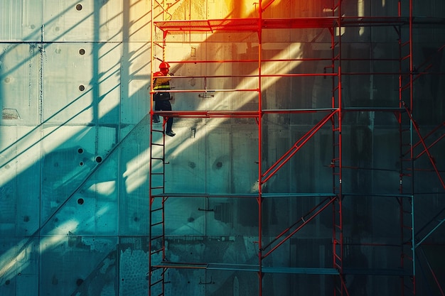 Young man civil engineer in workwear standing in construction site