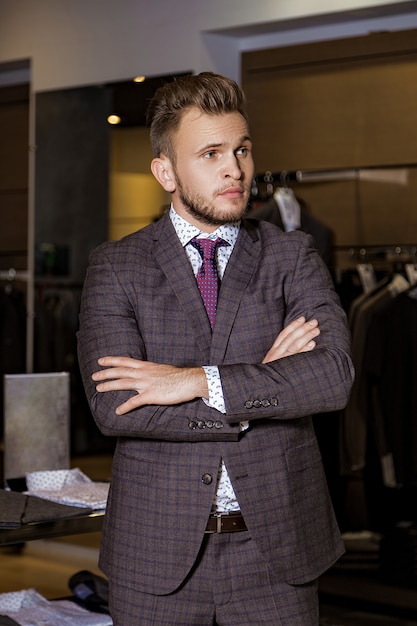 young man in a clothing store