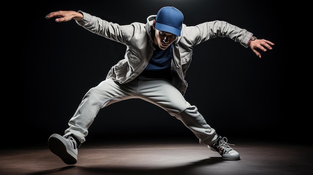 young man doing some stunts Amazing breakdancing street artist