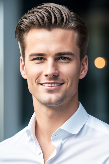 Young man in dress shirt