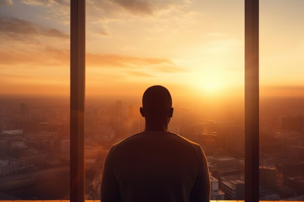 A Young Man Embraces the Sunset