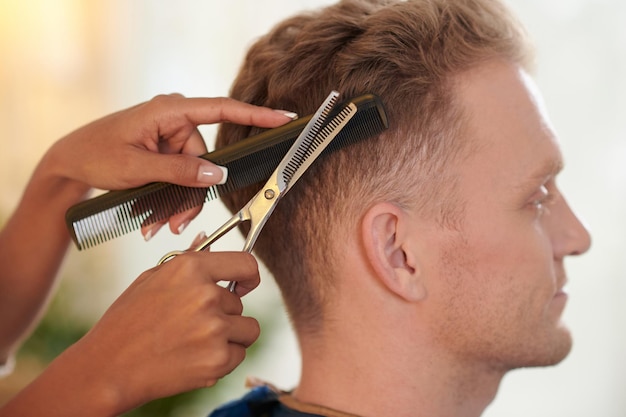 Young Man Getting Haircut