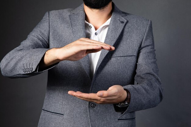 Young man giving empty hand