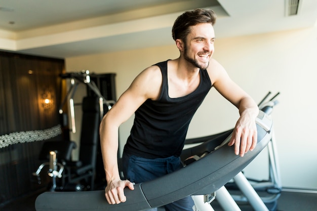 Young man in the gym