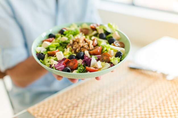 Young man at home. diet concept