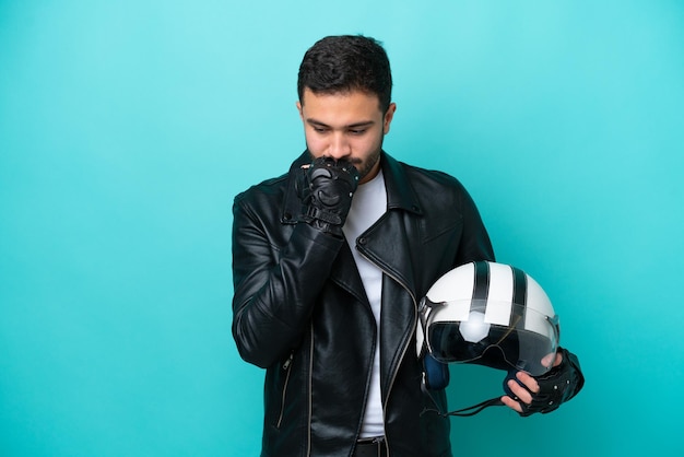 Young man over isolated background