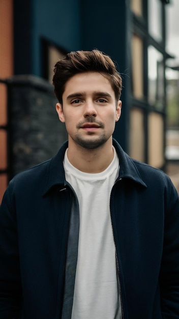 Young man looking at camera