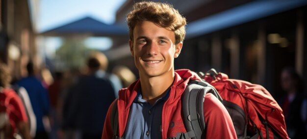 Young man packing his belongings from his room leaving his home to go to university