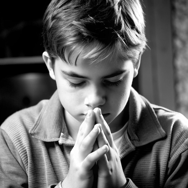 Photo young man praying a young woman praying a university student praying and a school student praying