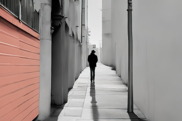 young man walking in the cityyoung man walking in the cityyoung man in a black dress and a white jac