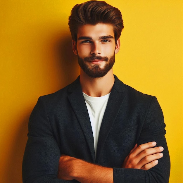 A Young Man wearing suit with tie close up portrait image Confident Business Man