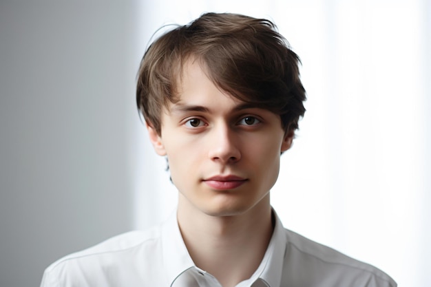 a young man wearing a white shirt and tie