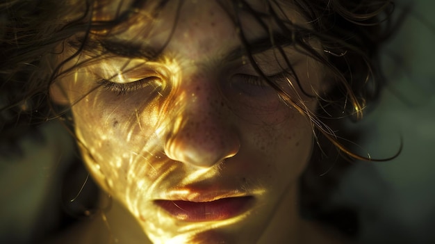 Young man with Freckles in Golden Light