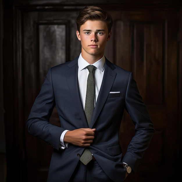 Young man with suit and tie professional setting professional corporate business man