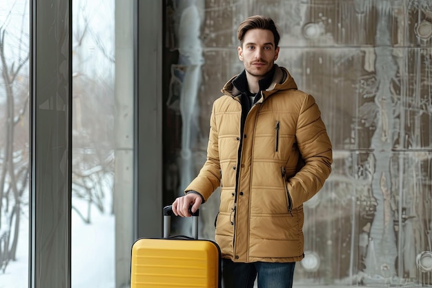 Young man with a suitcase