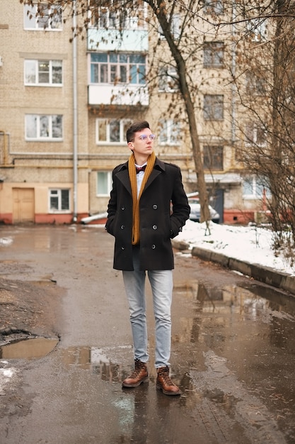 Young man with a urban look in New York city.