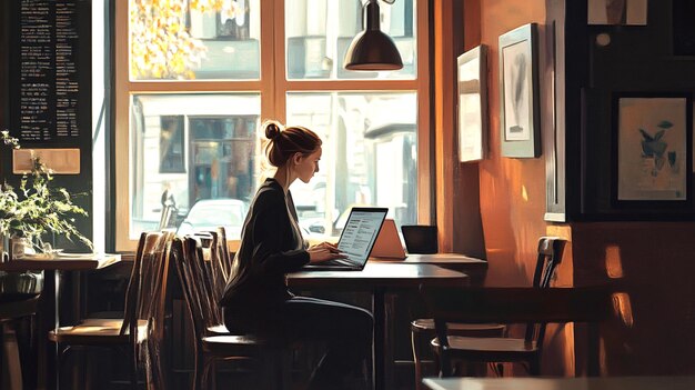 Photo young man working with laptop in office