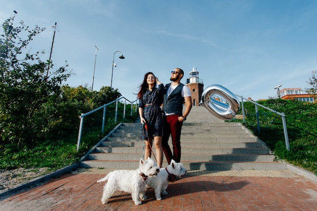 Young married couple celebrates the anniversary of the wedding