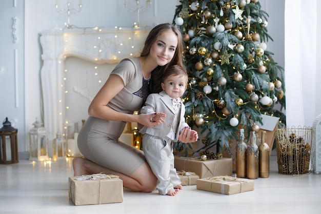 young mother with baby indoor