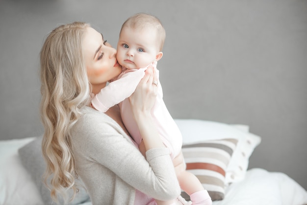 Young mother with a little baby