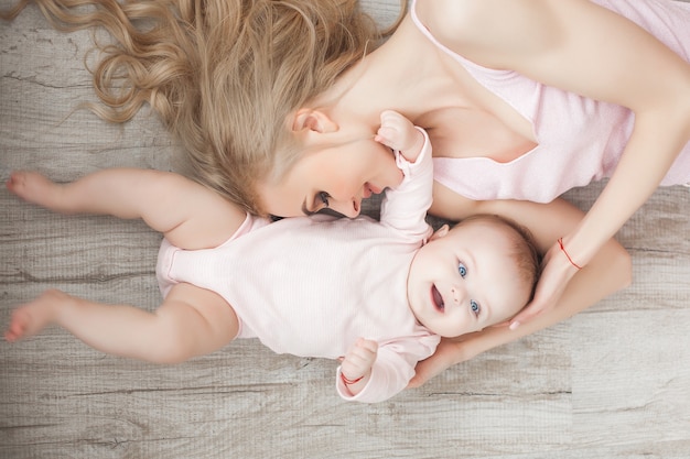 Young mother with a little baby