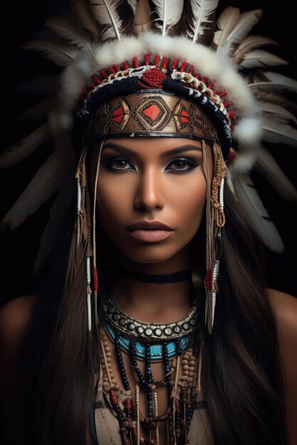 Young Native American woman from North America