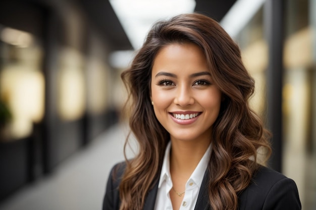 Young office portrait woman standing