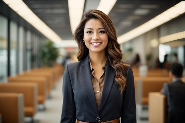 Young office portrait woman standing