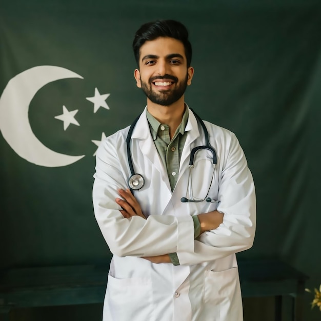 A Young Pakistani Doctor Celebrating Pakistan Independence Day