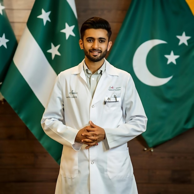 A Young Pakistani Doctor Celebrating Pakistan Independence Day