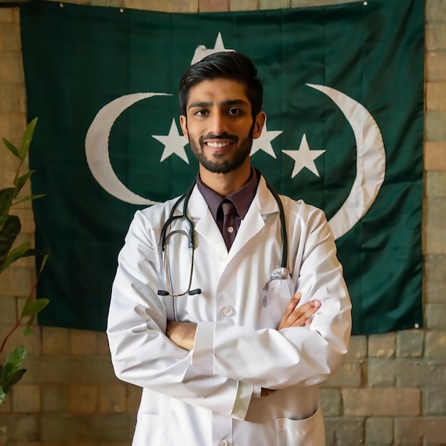 A Young Pakistani Doctor Celebrating Pakistan Independence Day