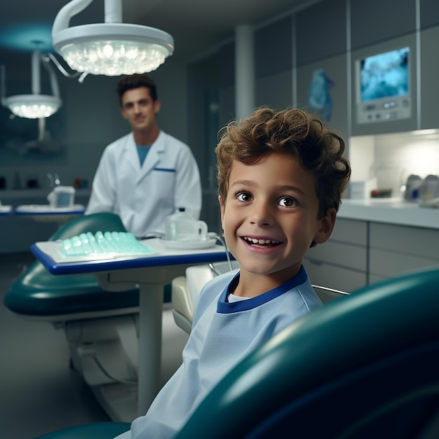 Young Patient at Dentist Portrait Visit