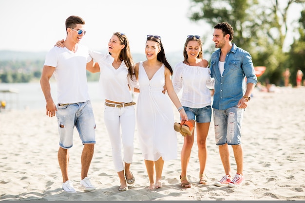 Young people on the beach