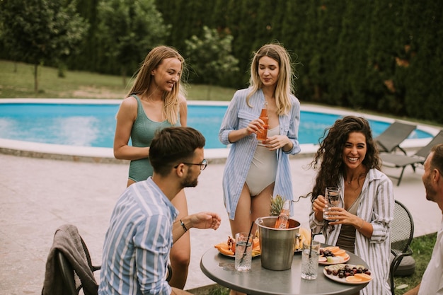 Young people have Summer Celebration of Food Drink and Friendship