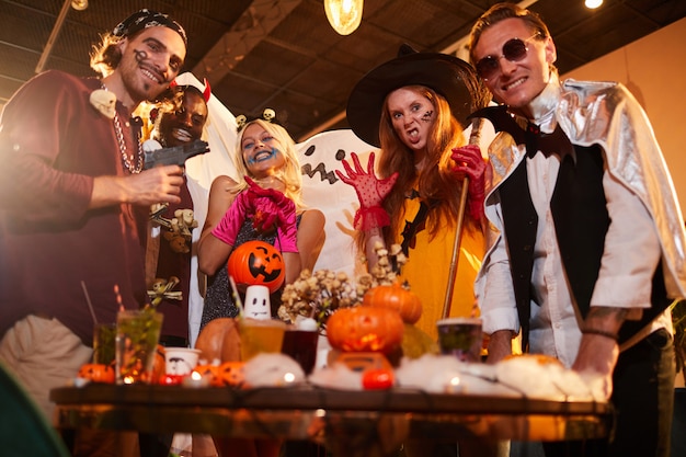 Young People Having Fun at Halloween Party