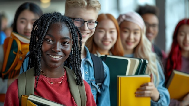 Young People Studying Together in a Group Educational Concept