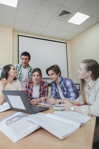 Young people studying together